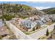 Aerial view of this home nestled in a well-kept community with mountain views in the background at 45 Bridge St, Breckenridge, CO 80424