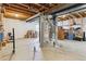 Unfinished basement showing the duct work, hot water heater and other utilities at 42350 Forest Oaks Dr, Elizabeth, CO 80107