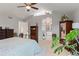 Bright main bedroom suite with vaulted ceiling and en-suite bathroom at 17297 Opal Hill Dr, Parker, CO 80134