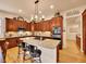 Gourmet kitchen featuring a large island, stainless steel appliances, and custom cabinetry at 2571 Hunters Pl, Highlands Ranch, CO 80129