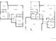 Combined floorplans of the first and second floors with detailed dimensions of each room at 1734 Summerglow Ln, Monument, CO 80132