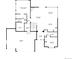 Detailed floorplan showcasing the layout of the first floor, including bedroom, living, and kitchen dimensions at 1734 Summerglow Ln, Monument, CO 80132