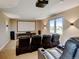 Enjoy movies in this home theater, complete with comfortable seating and a large projection screen at 3308 County Road 19, Fort Lupton, CO 80621