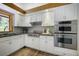 Well-lit kitchen featuring stainless appliances and white cabinetry at 1345 Witter Gulch Rd, Evergreen, CO 80439