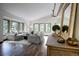Inviting living room with a view and featuring natural accents at 1345 Witter Gulch Rd, Evergreen, CO 80439