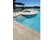 Beautiful community pool and hot tub area with crystal blue water at 199 Simmental Loop, Castle Rock, CO 80104