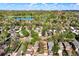 Stunning aerial view of a neighborhood surrounded by lush greenery and a serene lake at 1215 S Ogden St, Denver, CO 80210