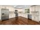Modern kitchen with stainless steel appliances, granite countertops, and hardwood floors at 5372 W 68Th Ave, Arvada, CO 80003