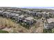 Aerial view of a neighborhood featuring well-maintained homes and fenced yards at 507 Red Thistle Dr, Highlands Ranch, CO 80126