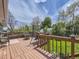 Relaxing backyard deck featuring a swing, fire pit, and seating, perfect for outdoor enjoyment at 1488 W 102Nd Ave, Northglenn, CO 80260