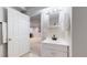 Bright bathroom features a modern vanity and fixtures, plus linen storage at 2353 S Jamaica St, Aurora, CO 80014