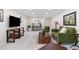 Spacious living room featuring neutral carpet, comfortable seating, and a wooden coffee table at 1835 S Poplar St, Denver, CO 80224