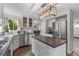Bright, modern kitchen featuring stainless steel appliances, center island, and ample cabinet space for all your culinary needs at 19935 E Stanford Dr, Centennial, CO 80015