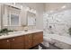Spa-like bathroom with double vanity, modern fixtures, and a luxurious soaking tub at 4882 W 68Th Ave # 4, Westminster, CO 80030
