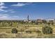 Community view with tower, trees and landscape on a bright day under blue skies at 2846 Central Park Blvd, Denver, CO 80238