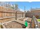 Fully fenced garden with raised beds, a gravel path, and an irrigation system at 4120 S Lincoln S St, Englewood, CO 80113
