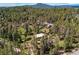 Extensive forested community with the property below featuring an exterior shed, trampoline, and stone details at 10893 Milliken Ave, Conifer, CO 80433