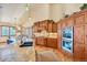 Eat-in kitchen with granite island and stainless steel appliances at 1585 Old Antlers, Monument, CO 80132