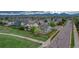 Aerial shot of a well-maintained home in a quiet neighborhood with mature trees at 5350 S Quail Way, Littleton, CO 80127