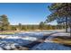 Scenic view of snow covered landscape with large trees under a clear blue sky at 2308 Hearth Dr # 28, Evergreen, CO 80439