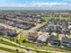 Wide aerial view showcasing the neighborhood's layout, green spaces, and mountain views at 800 Boulder Peak Ave, Erie, CO 80516