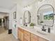 Stylish main bathroom featuring double sinks, lots of counter space, and modern fixtures at 800 Boulder Peak Ave, Erie, CO 80516