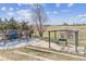 Outdoor covered patio and seating area provides a relaxing space with nice views at 40192 Margaret Dr, Elizabeth, CO 80107