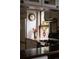 Kitchen featuring stainless steel range, decorative stained glass, and granite countertops at 4224 N Clay St, Denver, CO 80211