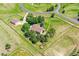 Aerial view of a beautiful home with a large, fenced backyard, mature trees, and detached garage at 25741 E Kettle Cir, Aurora, CO 80016