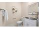 Charming powder room with modern fixtures, open shelving, and a stylish mirror at 1625 King St # 4, Denver, CO 80204