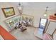 A unique living room offers natural light and views to the exterior of the home at 6279 Cheyenne Ct, Parker, CO 80134