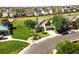 Gorgeous aerial shot of a home with manicured lawn and landscaping in a desirable neighborhood at 22501 E Belleview Pl, Aurora, CO 80015