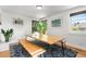 Bright and airy dining area with contemporary bench seating and large windows at 4501 Zenobia St, Denver, CO 80212