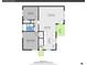 Detailed floorplan of bedrooms, living room, dining area, kitchen, porch and bathroom layout at 3200 Locust St, Denver, CO 80207