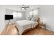 Serene main bedroom featuring hardwood floors, and contemporary decor at 4585 Hooker St, Denver, CO 80211