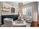 Cozy living room with stylish furniture and a modern chandelier at 9724 Cantabria Pt, Lone Tree, CO 80124