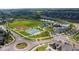 Aerial view of a community park with tennis courts, baseball field, playground, pool and green spaces at 8726 Holman Cir, Arvada, CO 80005