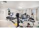 Well-equipped home gym featuring treadmill, elliptical, weight machines, and bright natural light at 25064 E Archer Pl, Aurora, CO 80018