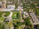 Aerial view of Denver Botanic Gardens, showing landscape and city buildings at 721 Monroe St, Denver, CO 80206