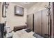 A mud room with a bench, cabinets and coat racks, offering ample storage for outdoor wear and accessories at 10703 Flagler Dr, Parker, CO 80134