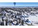 Aerial view showing home's location, nearby Pikes Peak, and surrounding neighborhood at 6017 Thunder Hill Rd, Parker, CO 80134