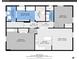 Basement floor plan featuring a laundry room, pet grooming area, wet bar, two bedrooms, Gathering room, and utility room at 7861 Osceola St, Westminster, CO 80030