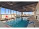 Indoor pool with lounge seating and beautiful city views at 740 N Pearl St # 606, Denver, CO 80203