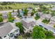Aerial view of homes in a neighborhood with landscaped yards and a park in the distance at 22428 Quail Run Ln, Parker, CO 80138