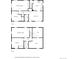 Floor plan of both floors of this house, with bedrooms, living areas, kitchen, bath, utility room, and rec room at 7977 Durango St, Denver, CO 80221