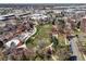 Aerial view of neighborhood park showcasing walking paths, playground, and grassy areas at 117 Elati St # 1, Denver, CO 80223