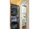 This compact bathroom is conveniently located near the modern in-unit washer and dryer at 117 Elati St # 1, Denver, CO 80223