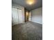 Carpeted bedroom featuring a double door closet and neutral-toned walls at 899 Winding Brook Dr, Berthoud, CO 80513