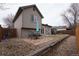 Private backyard with patio, shed, and gravel landscaping at 4632 S Pagosa Cir, Aurora, CO 80015