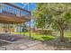 Well-maintained backyard with lush green grass and mature trees, offering privacy at 10155 Silver Maple Cir, Highlands Ranch, CO 80129